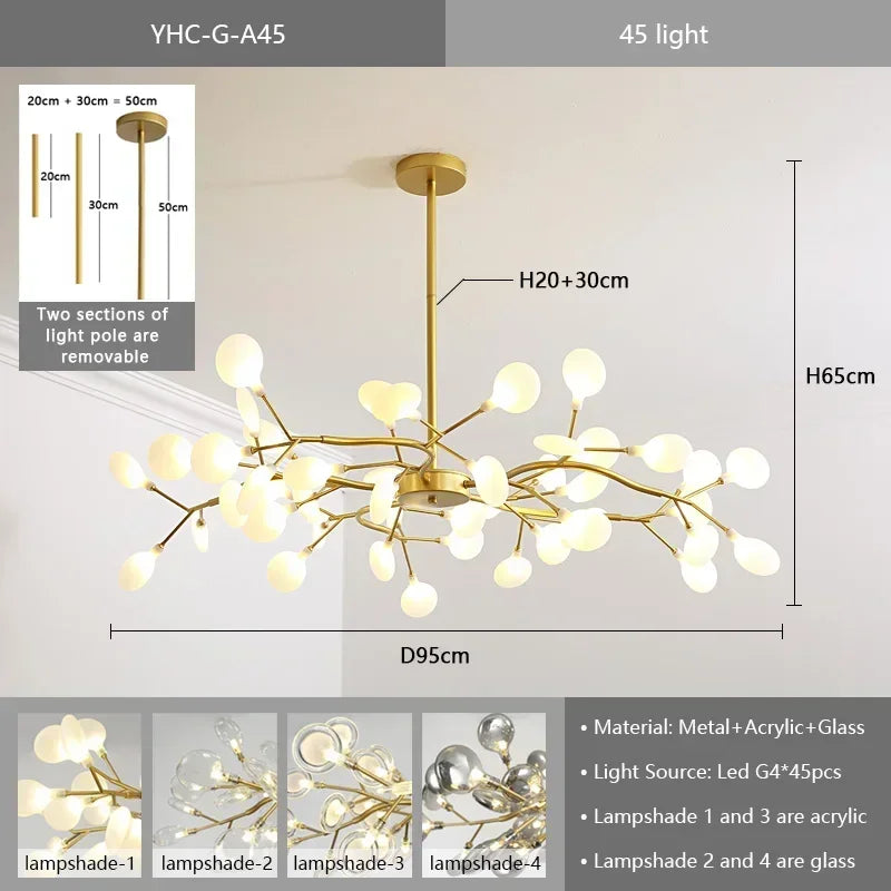 Lustre Fer Forgé — Lustre Branches LED