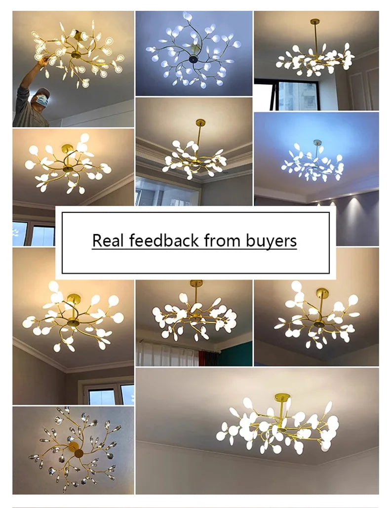 Lustre Fer Forgé — Lustre Branches LED