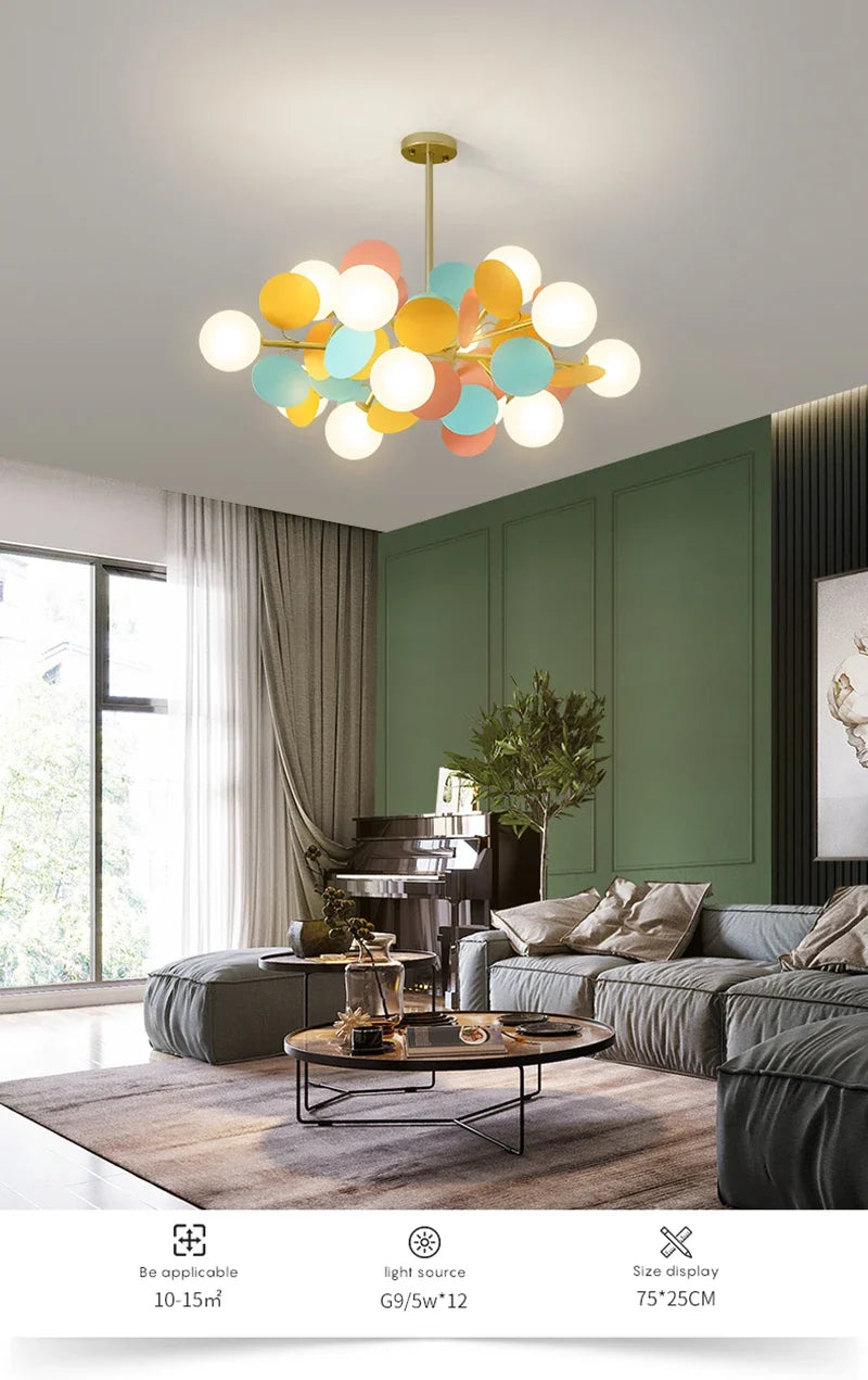 Lustre Araignée Design — Moderne — 10 ampoules blanc