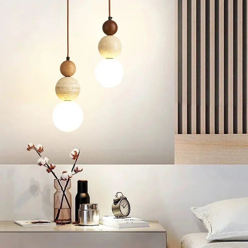 Suspension Design Bauhaus Crème — Pierre et Bois Médiéval — Chambre et Bar