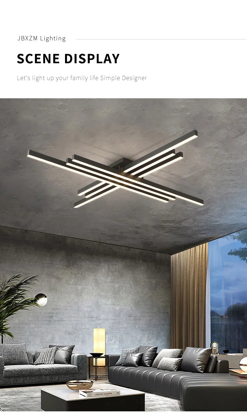 Lustre LED Chambre — Noir