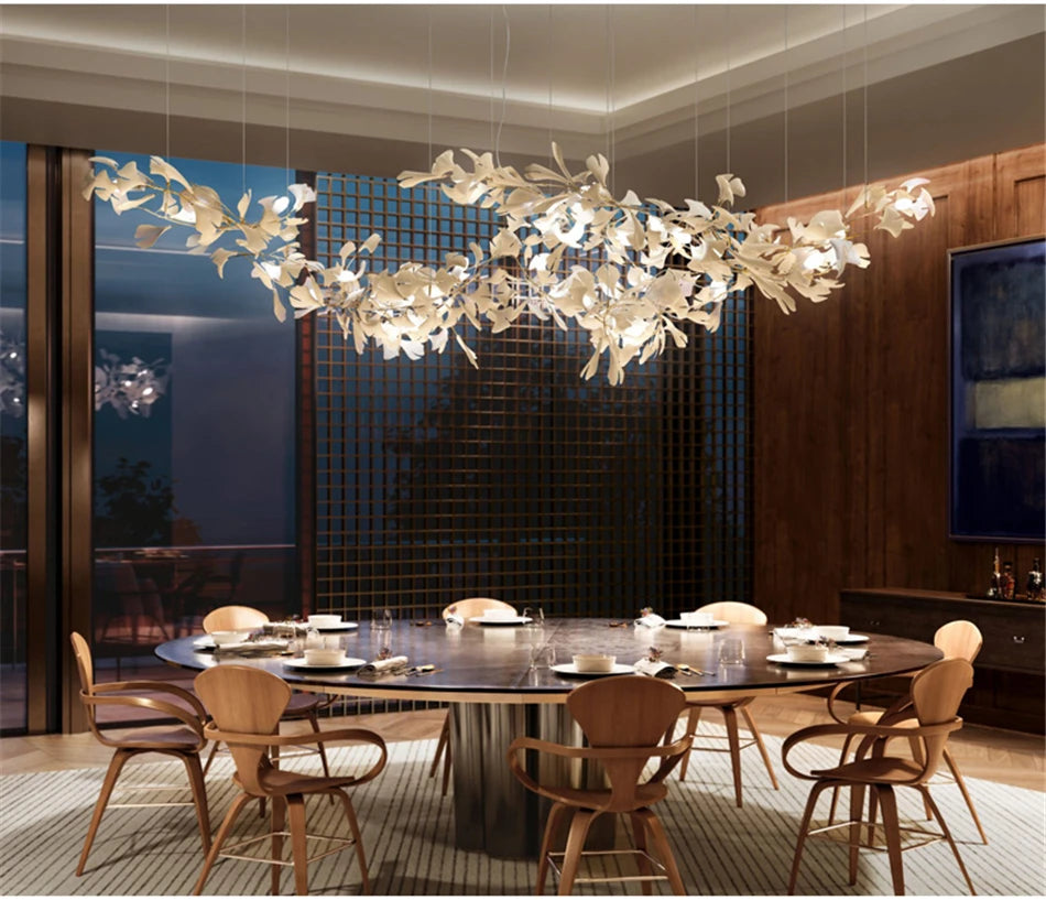 Lustre Escalier Design — Blanc