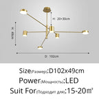 Lustre Chambre Ado — Noir — Noir S 4 ampoules 102cm