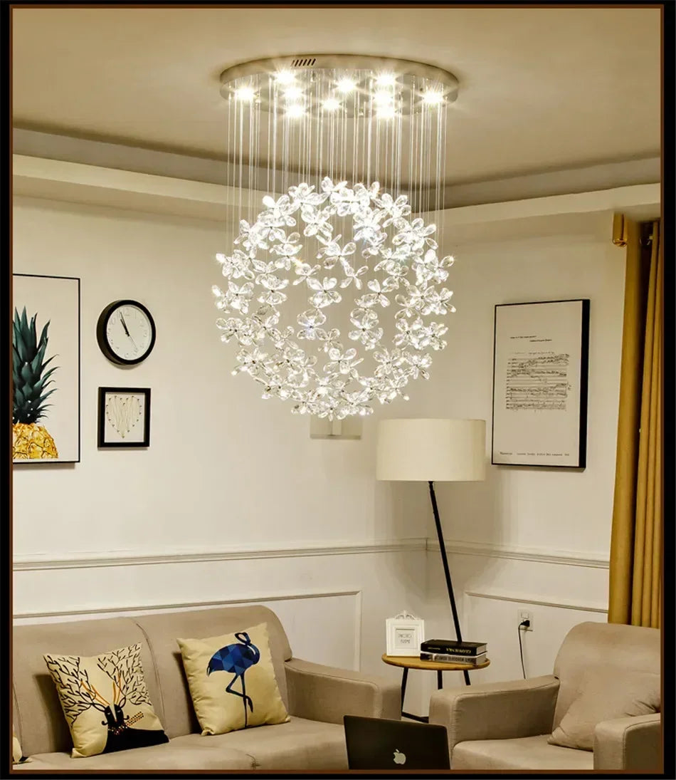 Lustre Cristal Moderne — Escalier