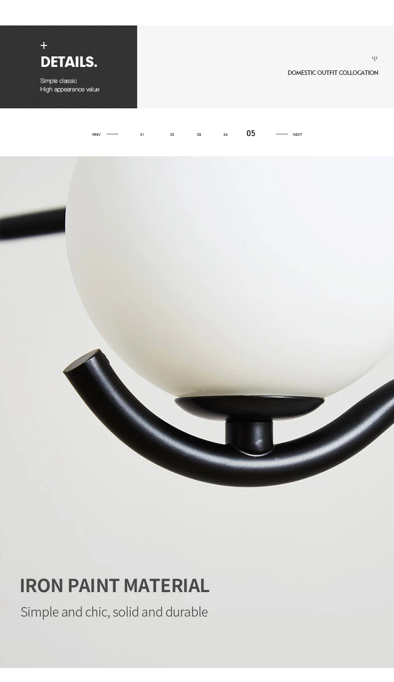 Lustre Noir Moderne — Verre