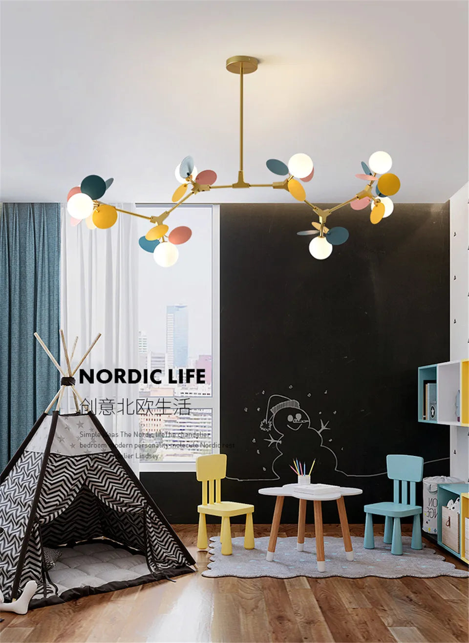 Lustre Araignée Design — Moderne — 10 ampoules blanc