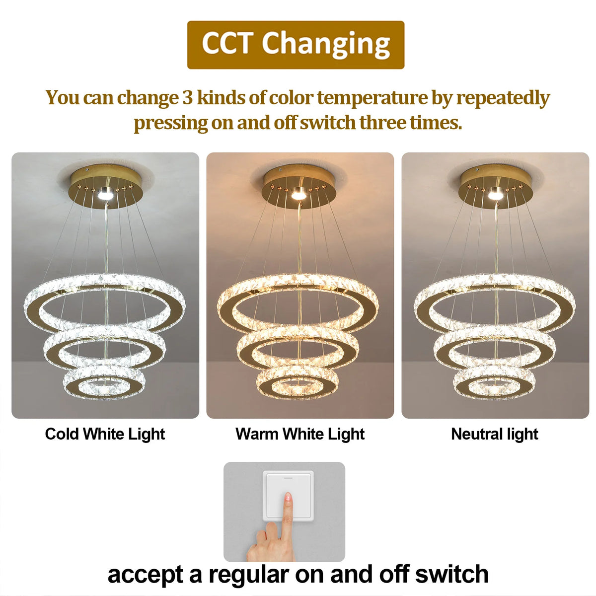 Lustre Cristal Français Luxe - Suspension Dorée Chromée 40cm LED