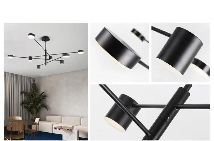 Lustre Moderne Noir — Cuivre
