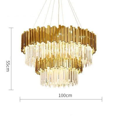 Lustre Cristal Design — Moderne — Oval 150cm
