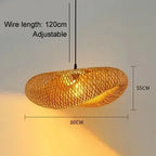 Lustre Bambou Tressé Artisanal LED — Design Vintage Naturel — 40 à 80cm