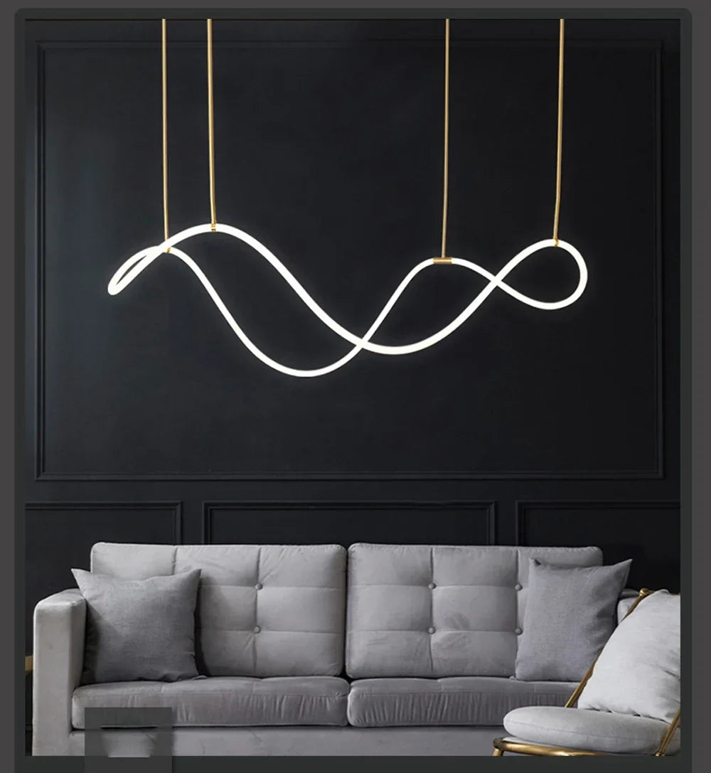 Lustre Cuisine Industriel — Nordique — Doré 150 cm A