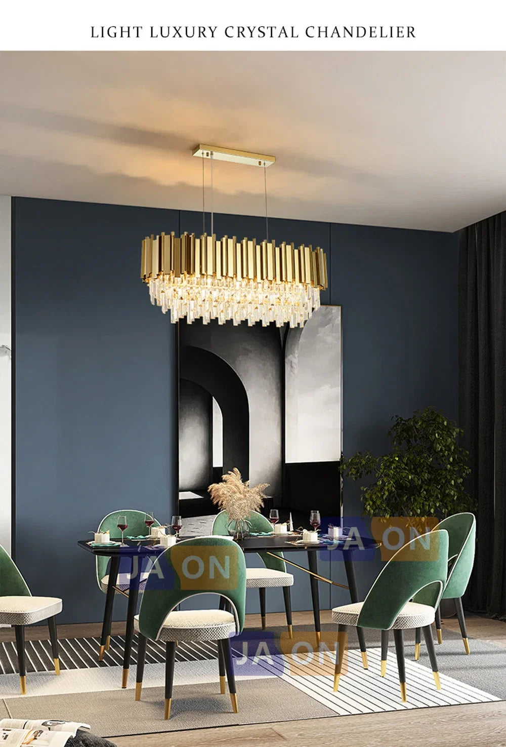 Lustre Cristal Design — Moderne — Oval 150cm