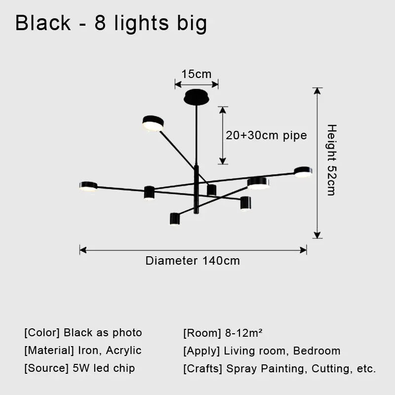 Lustre Moderne Noir — Cuivre