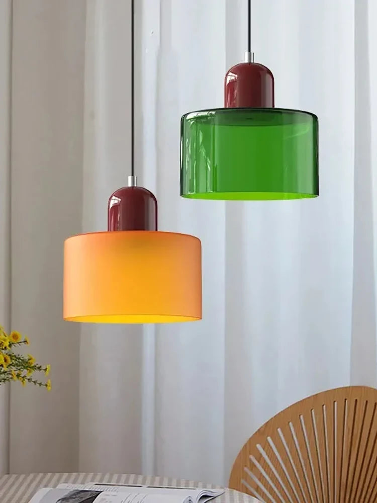 Suspension Verre Nordique Design Long — Chambre et Restaurant — E27