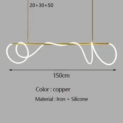 Lustre Cuisine Industriel — Nordique — Doré 150 cm A