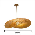 Suspension Rotin Tressé Fait Main 40/60/80/100cm - Lustre Bambou LED