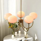 Lustre Art Déco — Nordique — 5 ampoules Beige