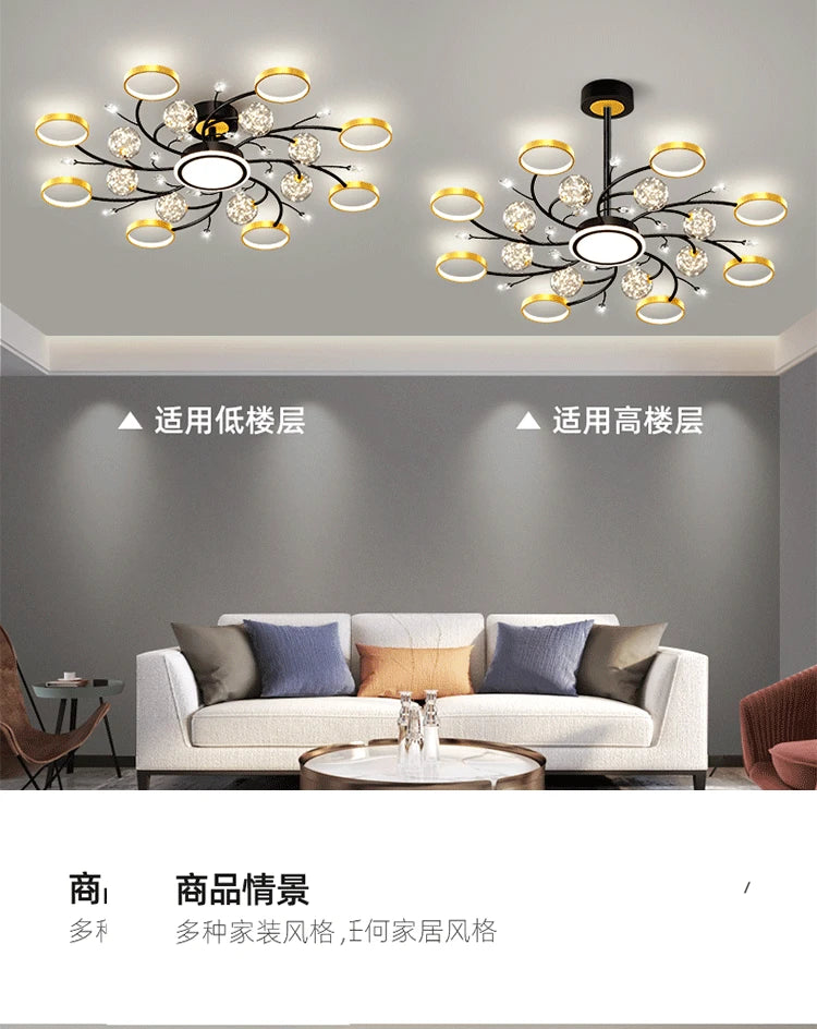 Lustre Salon Noir — Moderne