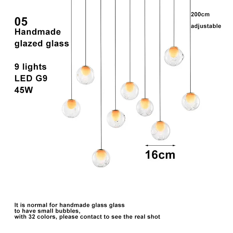 Lustre Design LED — Verre — 16 ampoules Applique murale