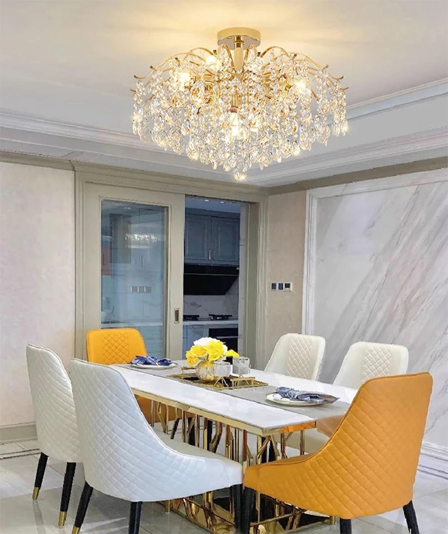 Lustre Baroque — Plafonnier LED Cristal