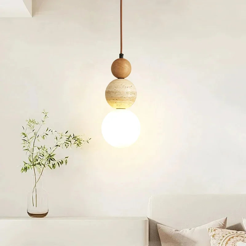 Suspension Design Bauhaus Crème — Pierre et Bois Médiéval — Chambre et Bar