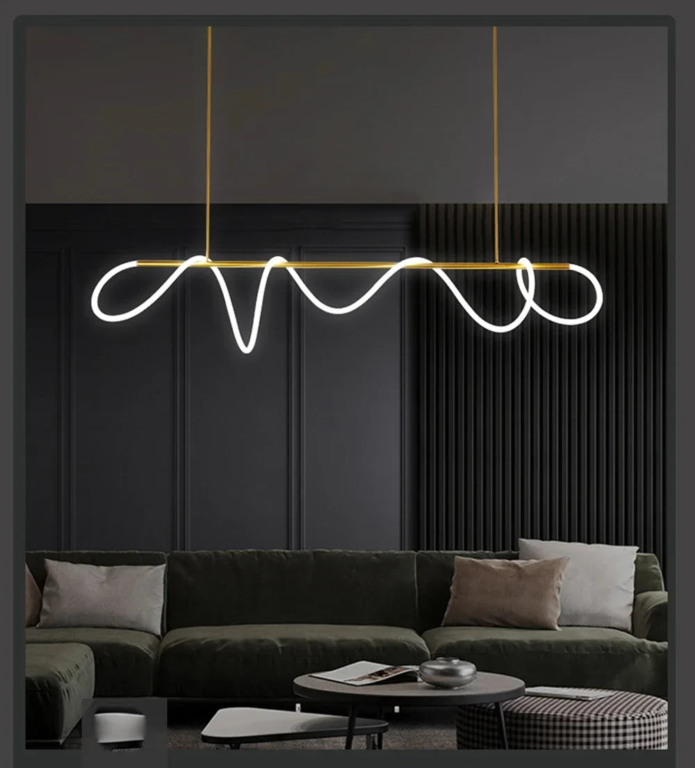 Lustre Cuisine Industriel — Nordique — Doré 150 cm A