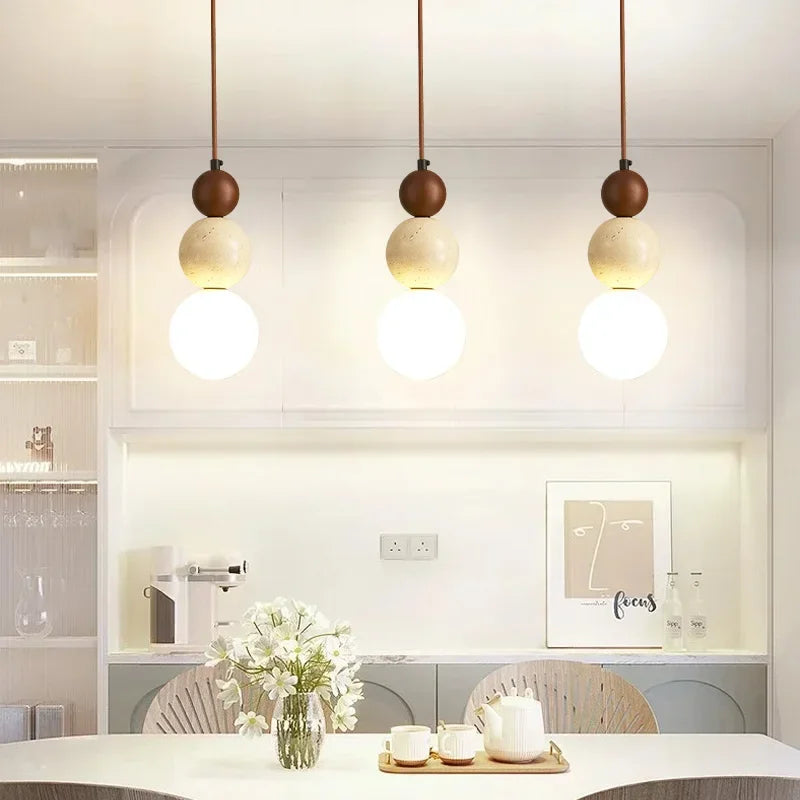 Suspension Design Bauhaus Crème — Pierre et Bois Médiéval — Chambre et Bar