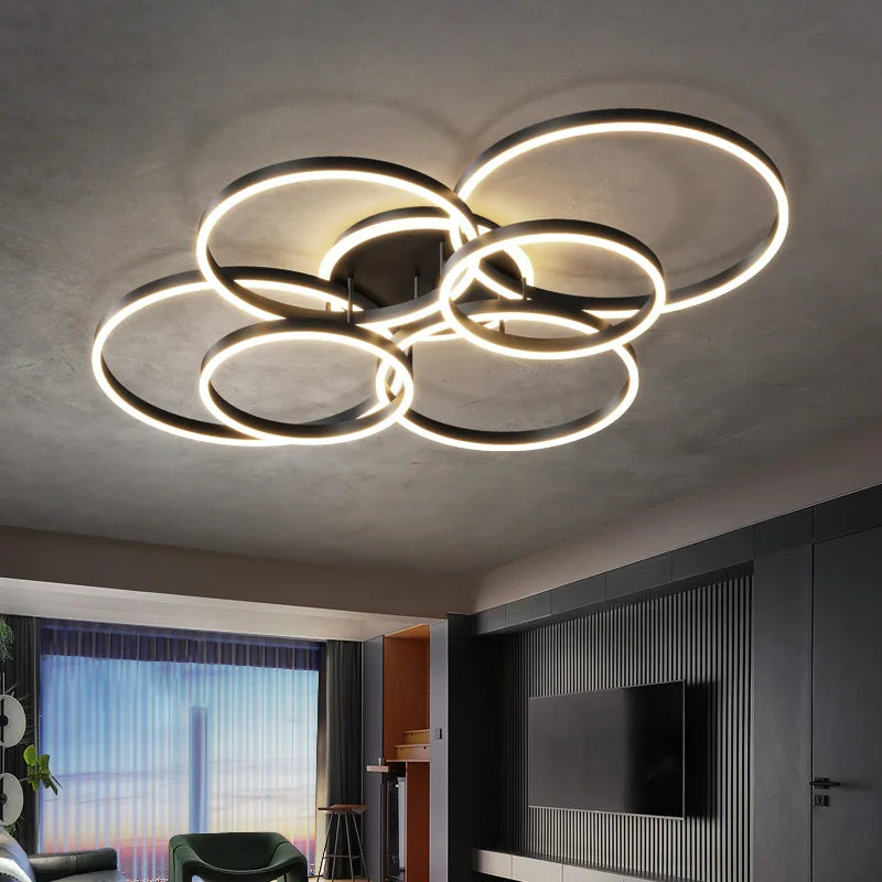 Lustre Chambre Adulte — Doré 2 anneaux