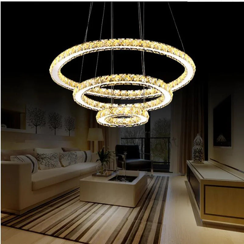Lustre Anneau Design — Métal — 4 anneaux 20 40 60 80cm