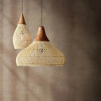 Suspension Rotin Wabi Sabi 40/50/60cm - Lustre LED Style Japonais