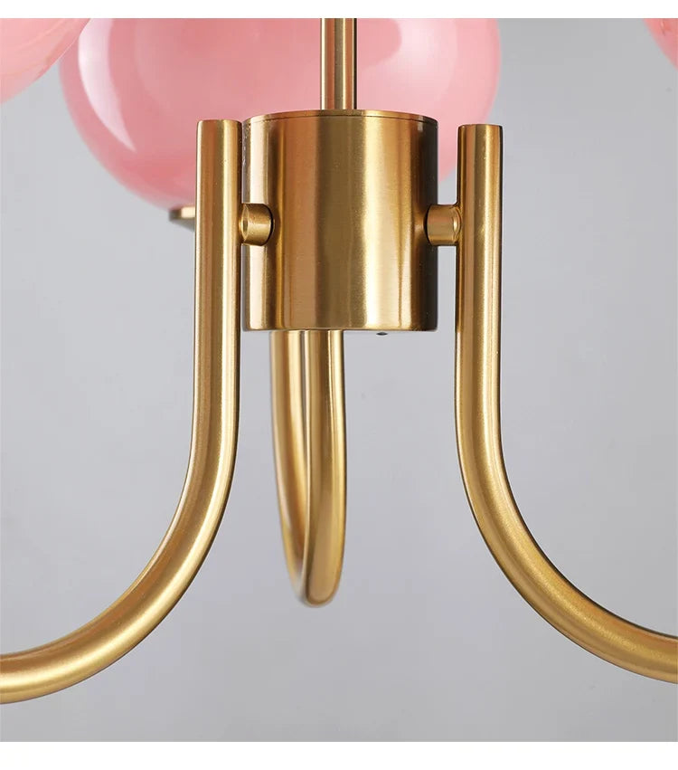 Lustre Art Déco — Nordique — 3 ampoules Rose