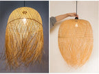 Lustre Bambou Créatif Style Loft - Suspension LED Asiatique Artisanal