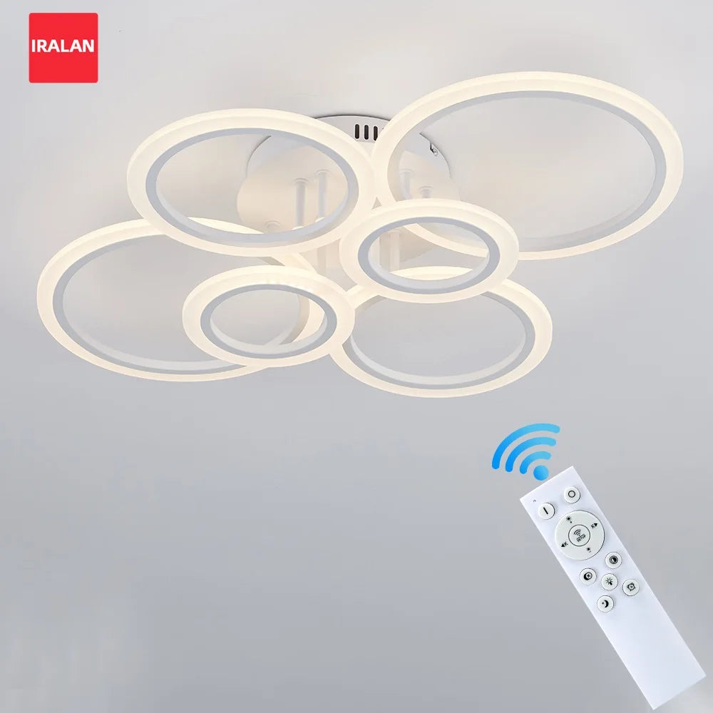 Lustre Anneau LED Design Contemporain — Flush Mount Salon — Chambre et Cuisine