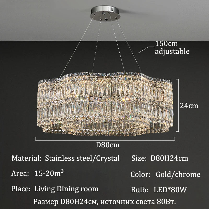Lustre Salon Noir — Cristal