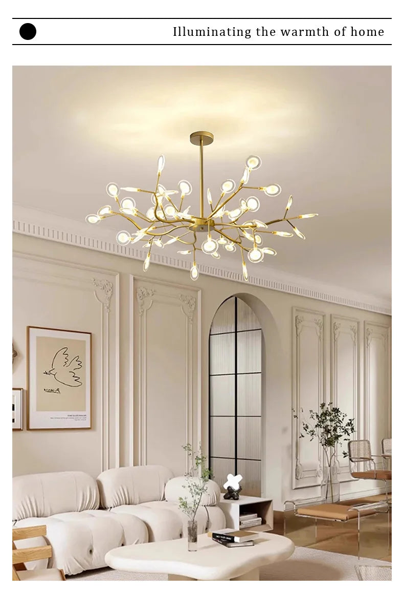 Lustre Fer Forgé — Lustre Branches LED