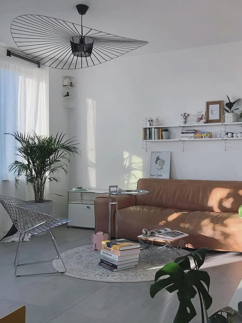 Lustre Paille — Suspension Chapeau Paille