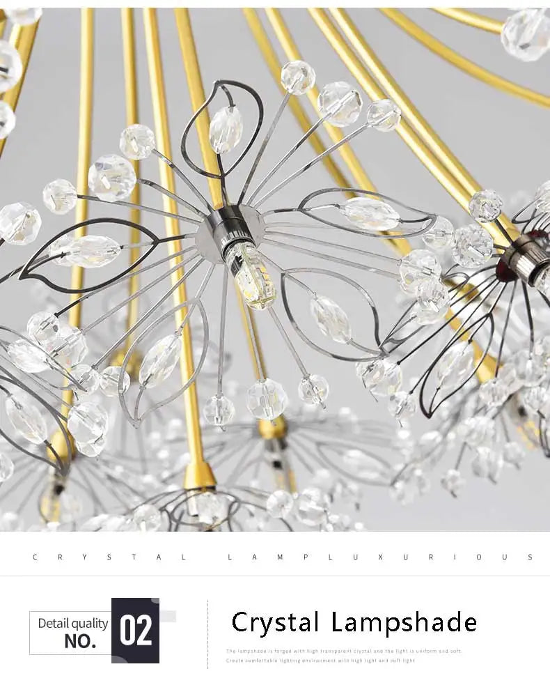 Lustre Cristal Ancien — 13 ampoules doré