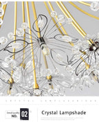 Lustre Cristal Ancien — 13 ampoules doré