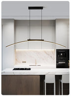 Lustre Arc LED Contemporain Dimmable — Cuisine et Restaurant — Design Épuré