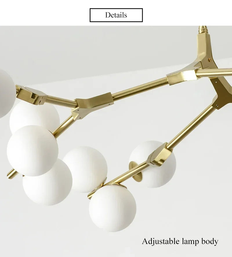 Lustre Boule Design — Noir 24 ampoules