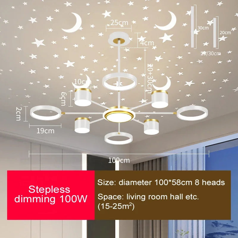 Lustre Moderne LED — Blanc