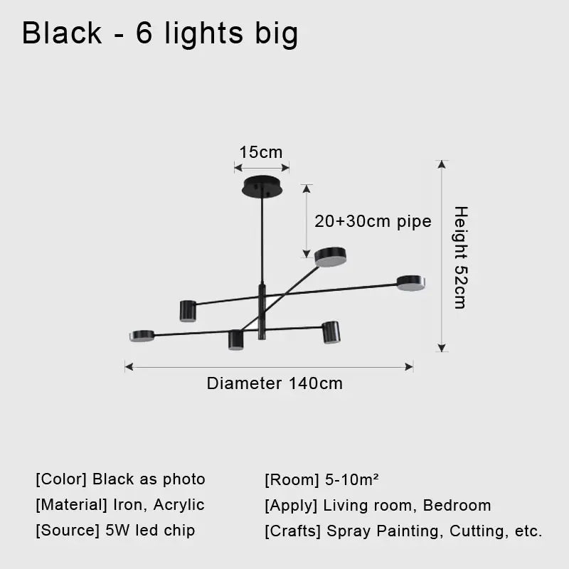 Lustre Moderne Noir — Cuivre