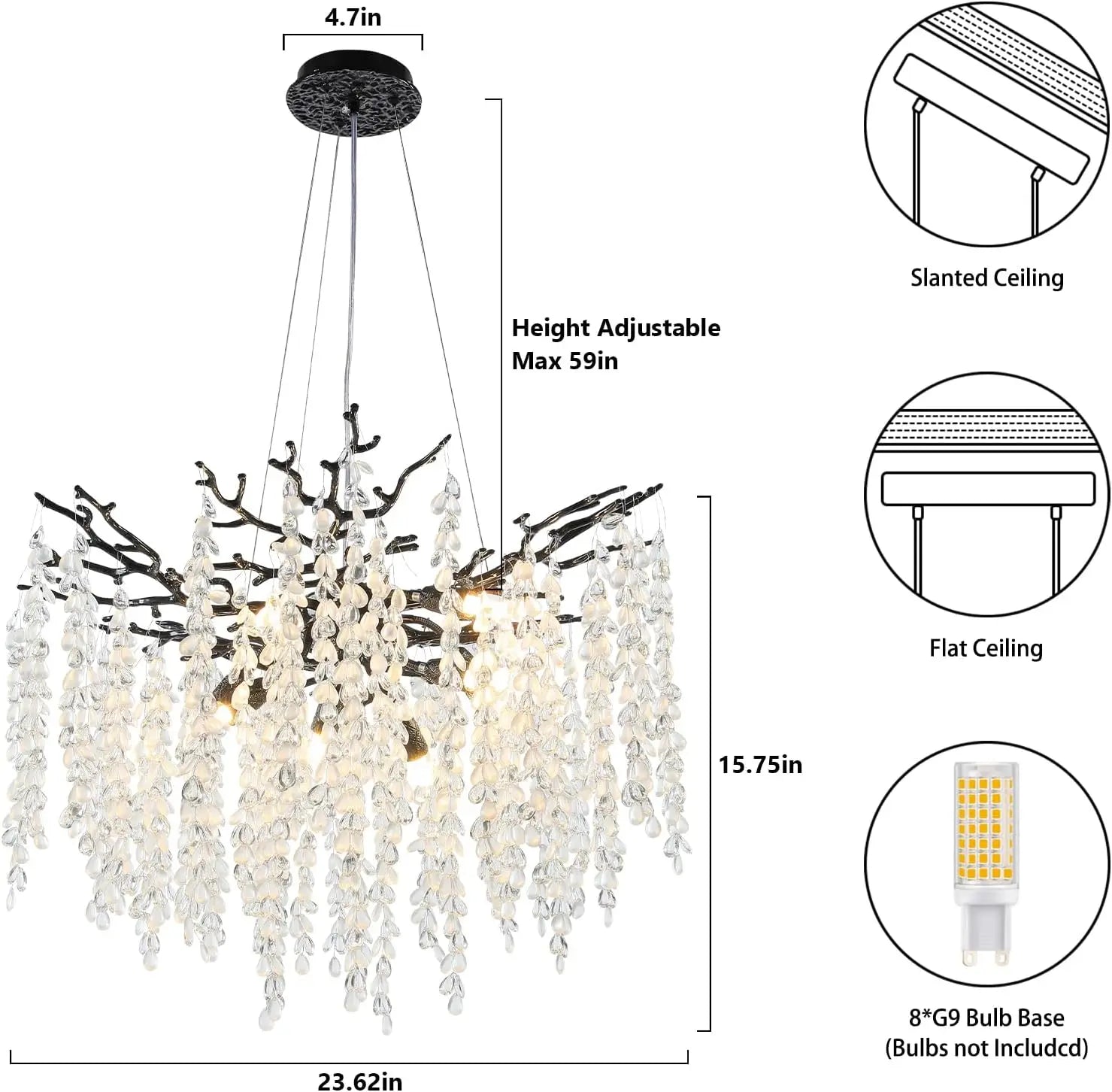 Lustre Cristal Salon — Chambre