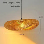 Lustre Bambou Tressé Artisanal Vintage LED - Suspension Naturelle