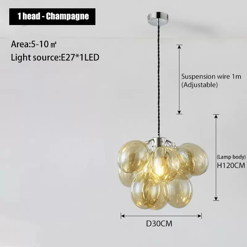 Lustre Design Salle à Manger — Nordique — 8 ampoules Rond 1