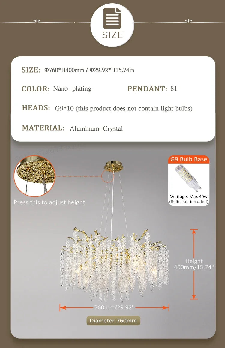 Lustre Cristal Ancien — Métal