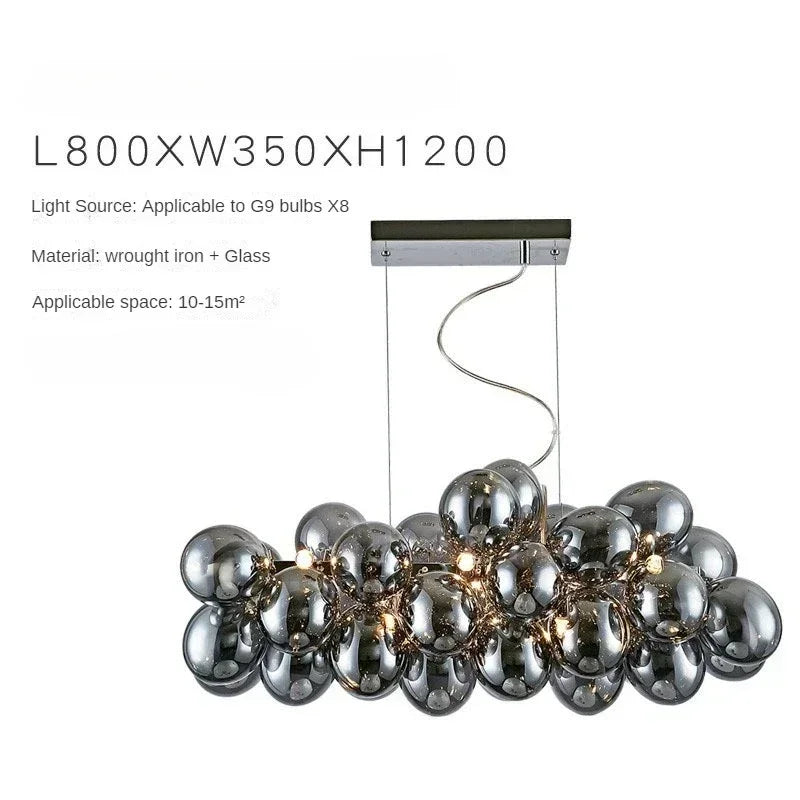 Lustre Design Salle à Manger — Nordique — 8 ampoules Rond 1
