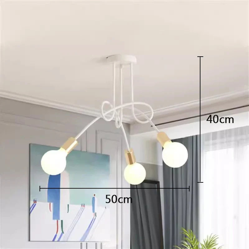Lustre Chambre Adulte Doré — LED — Noir 5 ampoules