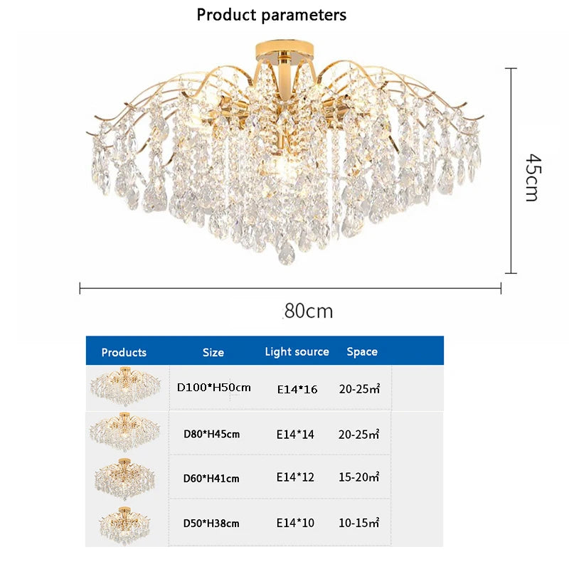 Lustre Baroque — Plafonnier LED Cristal