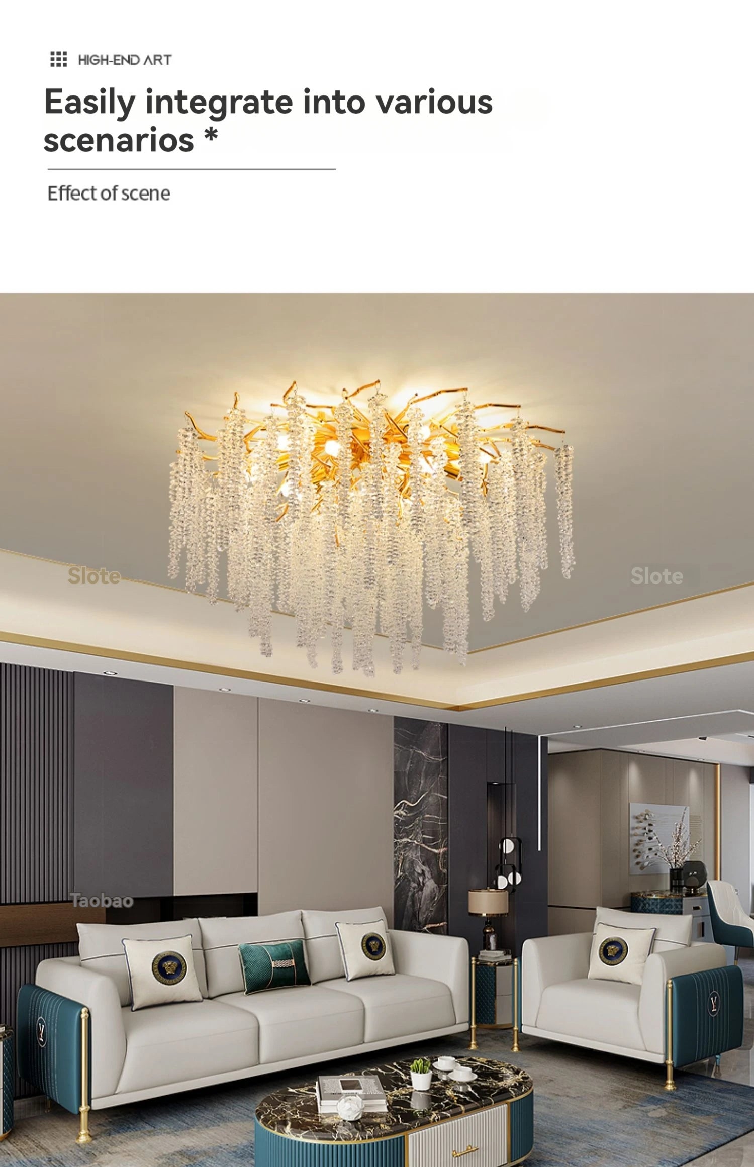 Lustre Salon Salle à Manger — Cristal